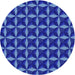 Round Patterned Blue Novelty Rug, pat2228