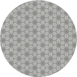 Round Patterned Gray Novelty Rug, pat2235