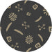 Round Patterned Mid Gray Novelty Rug, pat2238