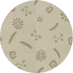 Round Machine Washable Transitional Dark Almond Brown Rug, wshpat2239