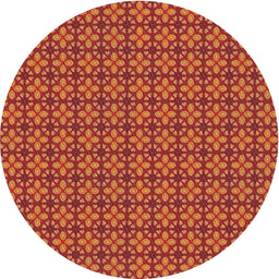 Round Machine Washable Transitional Red Rug, wshpat2243