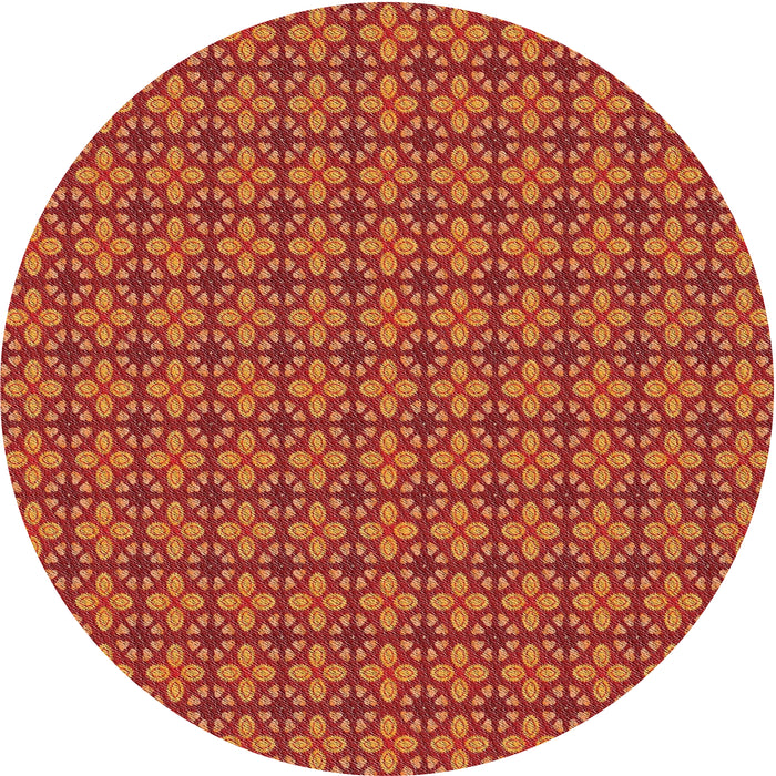 Round Machine Washable Transitional Red Rug, wshpat2243