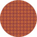 Round Patterned Red Novelty Rug, pat2243