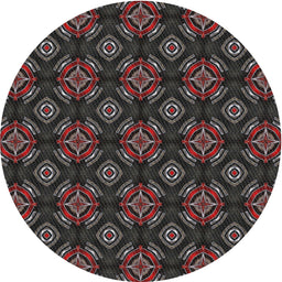 Round Patterned Gray Novelty Rug, pat2244