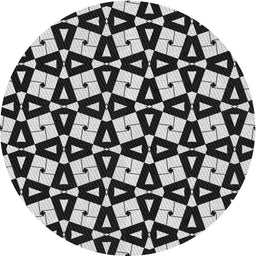 Round Machine Washable Transitional Grey Gray Rug, wshpat2245