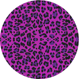 Round Patterned Dark Violet Purple Novelty Rug, pat2252