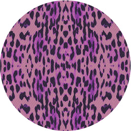 Round Machine Washable Transitional Orchid Purple Rug, wshpat2253