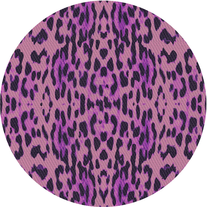 Round Machine Washable Transitional Orchid Purple Rug, wshpat2253