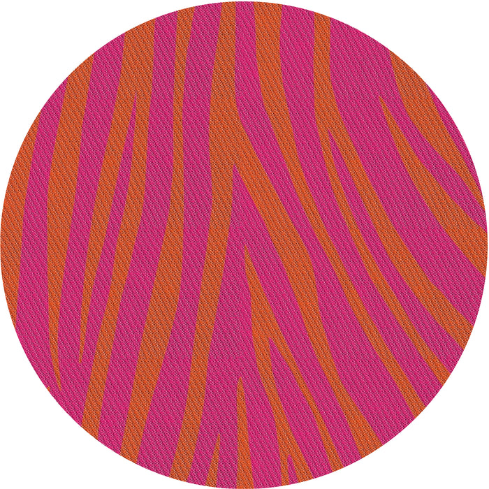 Round Patterned Red Novelty Rug, pat2254