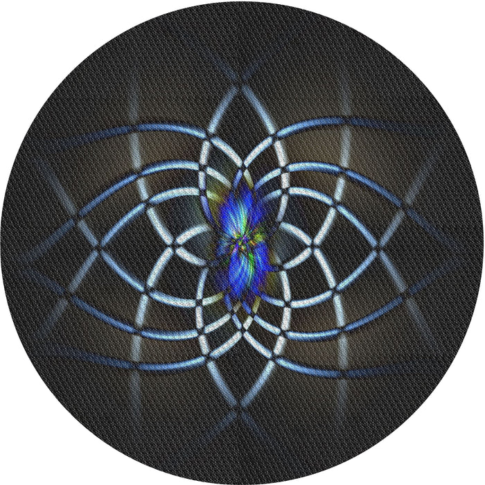 Round Patterned Gray Novelty Rug, pat2258