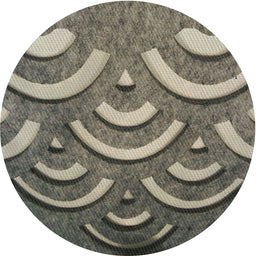 Round Machine Washable Transitional Mocha Brown Rug, wshpat2259