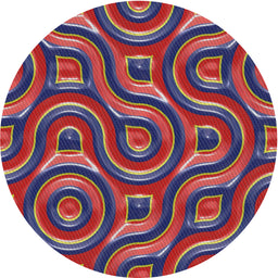 Round Patterned French Lilac Purple Modern Rug, pat2264