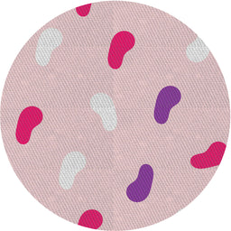 Round Machine Washable Transitional Purple Pink Rug, wshpat2267