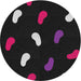 Round Patterned Black Novelty Rug, pat2269