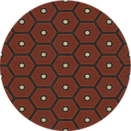 Round Machine Washable Transitional Red Rug, wshpat2272