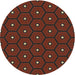 Round Machine Washable Transitional Red Rug, wshpat2272