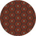 Round Patterned Red Novelty Rug, pat2272
