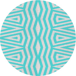 Round Machine Washable Transitional Blue Rug, wshpat227