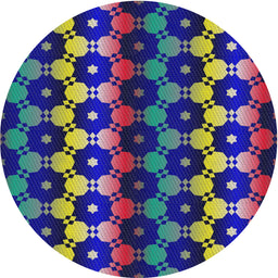 Round Machine Washable Transitional Gunmetal Gray Rug, wshpat2280