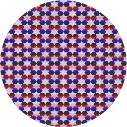 Round Machine Washable Transitional Lilac Purple Rug, wshpat2282