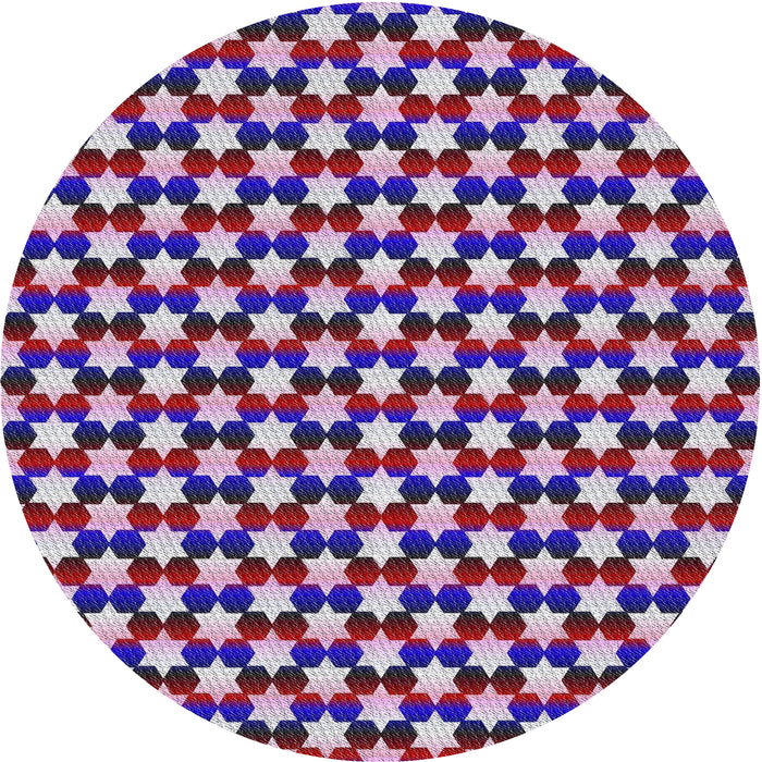 Round Patterned Lilac Purple Novelty Rug, pat2282