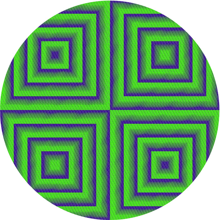 Round Patterned Blue Novelty Rug, pat2287