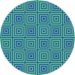 Round Patterned Blue Novelty Rug, pat2290