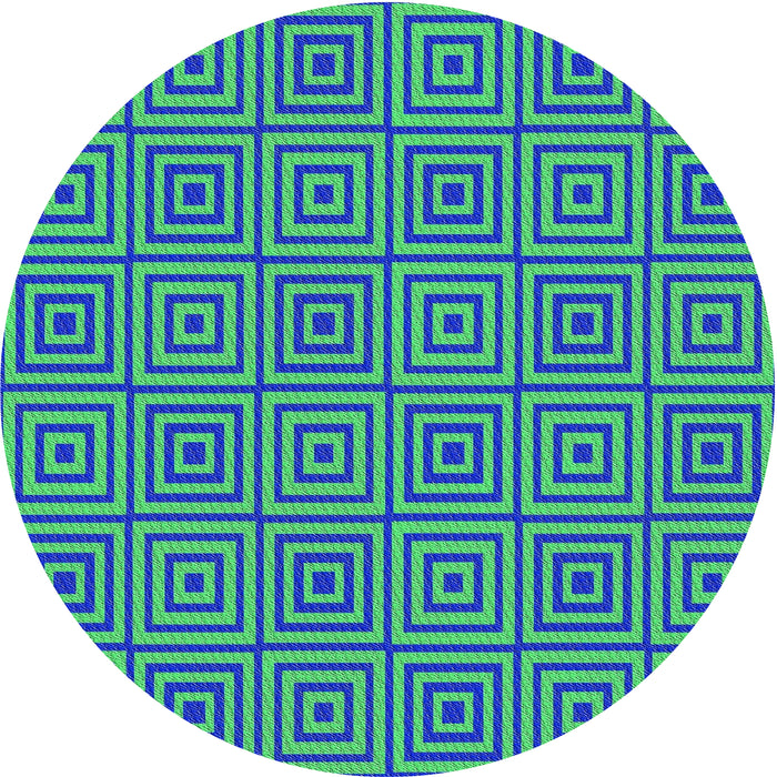 Round Patterned Blue Novelty Rug, pat2290