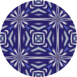 Round Patterned Earth Blue Novelty Rug, pat2291