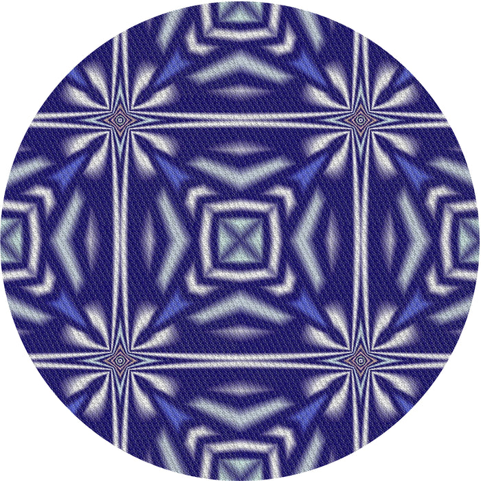 Round Machine Washable Transitional Earth Blue Rug, wshpat2291