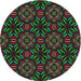 Round Patterned Chocolate Brown Novelty Rug, pat2292