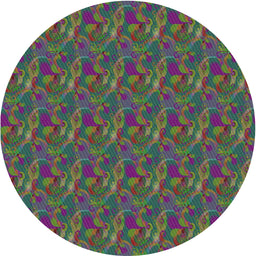Round Patterned Forest Green Novelty Rug, pat2296
