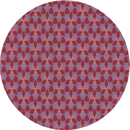 Round Patterned Pale Violet Red Pink Novelty Rug, pat2300