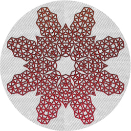 Round Machine Washable Transitional Chestnut Brown Rug, wshpat2301