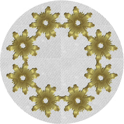 Round Patterned Khaki Green Novelty Rug, pat2302