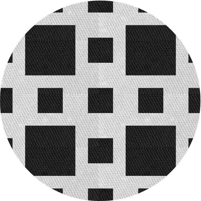 Round Machine Washable Transitional Charcoal Black Rug, wshpat2305