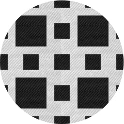 Round Patterned Charcoal Black Novelty Rug, pat2305