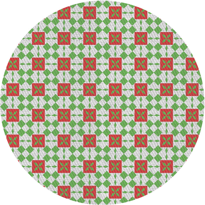 Round Patterned Dark Gold Brown Novelty Rug, pat2309