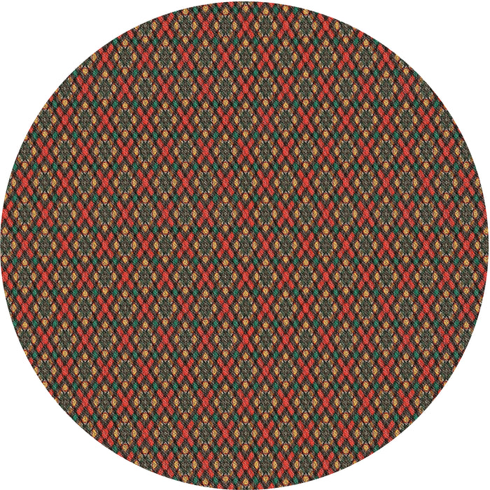 Round Machine Washable Transitional Brown Rug, wshpat2311