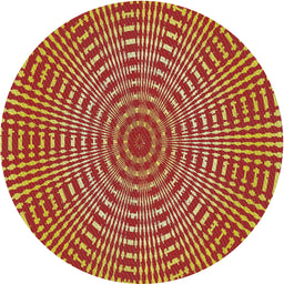 Round Patterned Gold Novelty Rug, pat2312