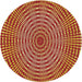 Round Machine Washable Transitional Gold Rug, wshpat2312