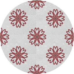 Round Machine Washable Transitional White Smoke Rug, wshpat2313