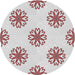 Round Machine Washable Transitional White Smoke Rug, wshpat2313