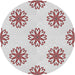 Round Patterned Off-White Novelty Rug, pat2313