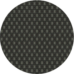 Round Machine Washable Transitional Black Rug, wshpat2314