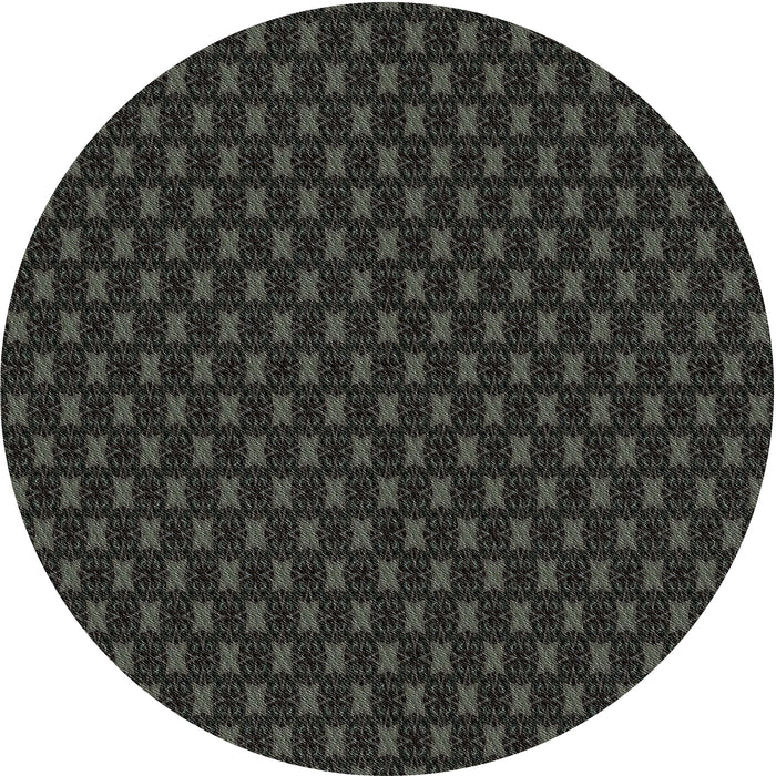 Round Machine Washable Transitional Black Rug, wshpat2314