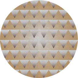 Round Machine Washable Transitional Dark Gold Brown Rug, wshpat2315