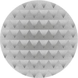 Round Machine Washable Transitional Grey Gray Rug, wshpat2316