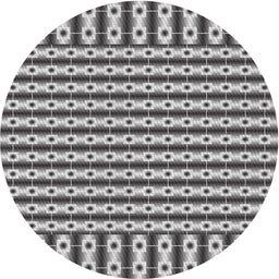 Round Patterned Black Novelty Rug, pat2317