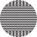 Round Machine Washable Transitional Black Rug, wshpat2317